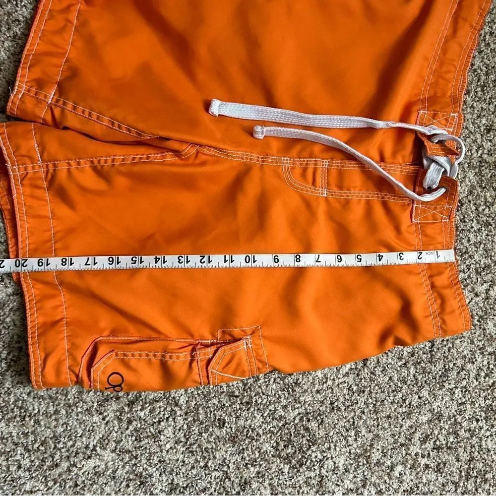 Ocean Pacific Men’s Orange Swim Trunks Size Large Lined Tie Waist